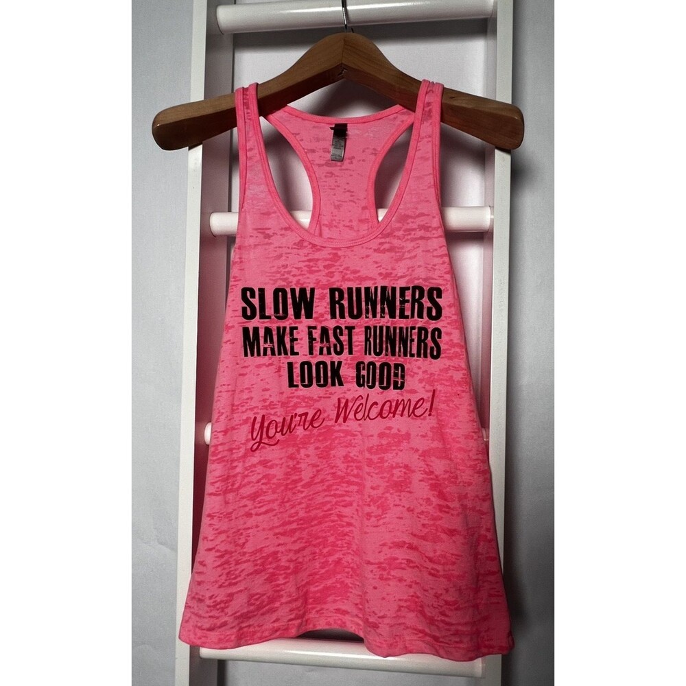 Athletic Knit Tank Top L Next Level Pink Activewear Runners Athleisure Jog